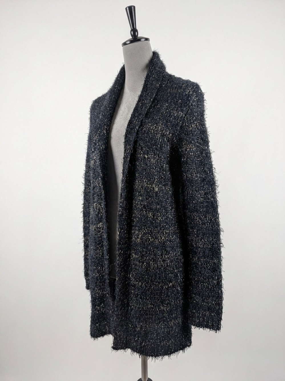 Lucky Brand Navy Teddy Bouclé Open-Front Jacket